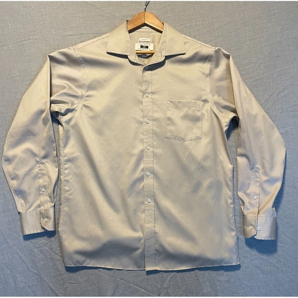 Joseph Abboud‎ Button Up Shirt Men's 16.5 32/33 Beige Classic Fit Non-Iron